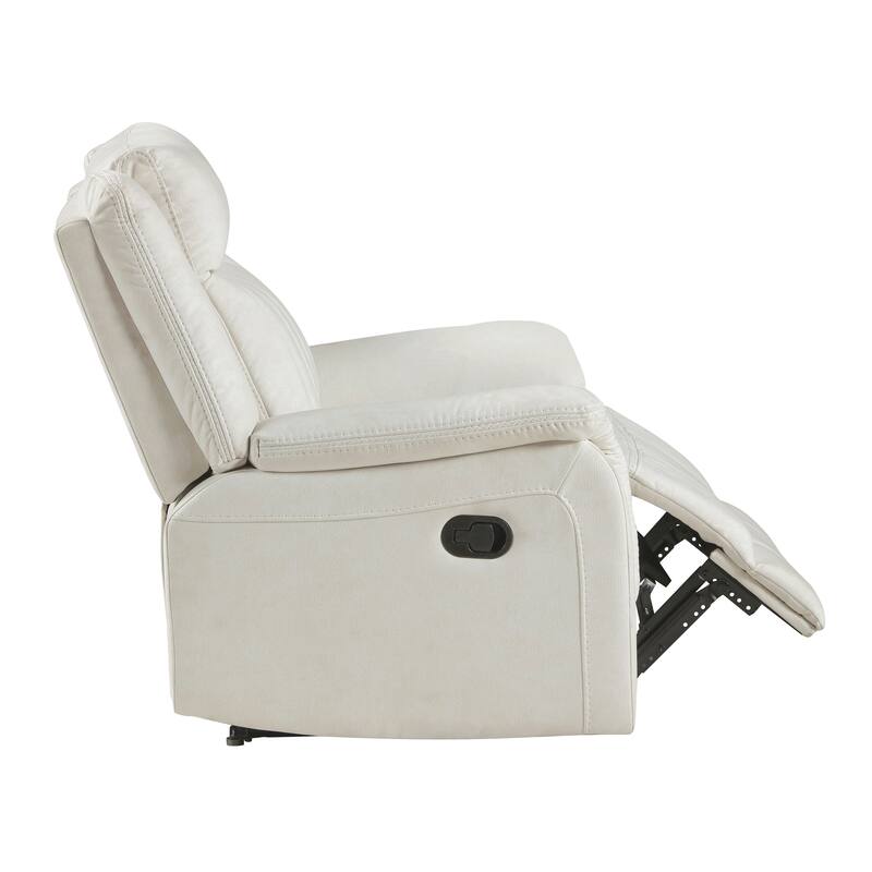 Lenore 39.5" Microfiber Manual Double Reclining Sofa - Tab Pull Motion