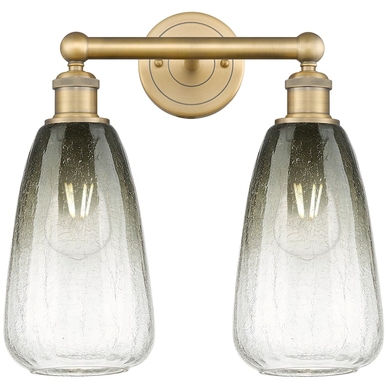 Innovations Lighting 616-2W-16-15 Brookhaven Almond Vanity Brookhaven - Brushed Brass / Slate