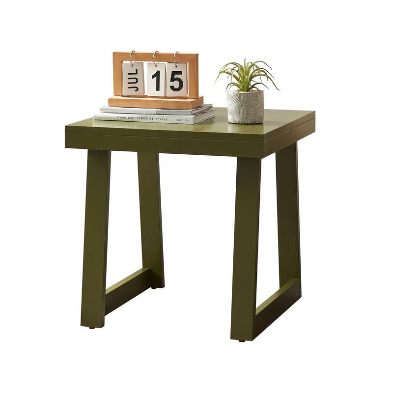 Charlie Modern Wood End Table with Open Storage Shelf - 18"L x 18"W x 18"H