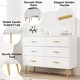 preview thumbnail 12 of 16, 6 Drawer Dresser with Storage Space, Modern Wooden Dresser with Gold Handles