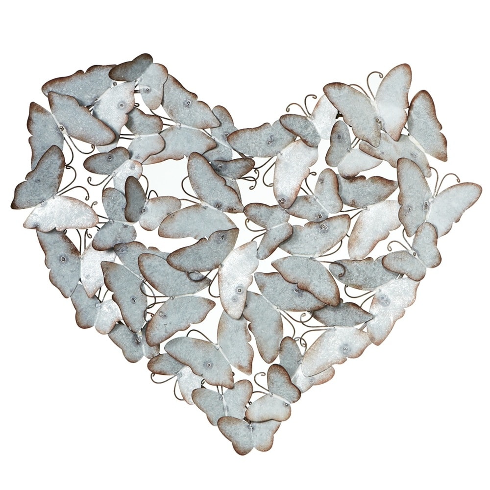 Download Set Of 2 Blue Layered Butterfly Themed Heart Shape Wall Decor 18 Overstock 22627129