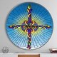 preview thumbnail 7 of 7, Designart 'Bright holy cross in blue sky' Oversized Contemporary Wall CLock