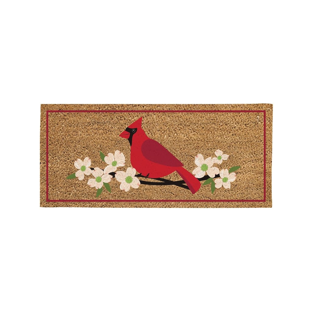 Classic Cardinal and Dogwood Flocked Sassafras Coir Switch Mat