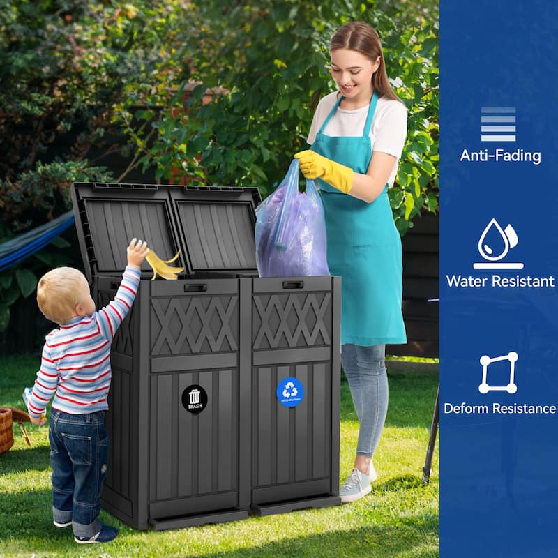 Outdoor Trash Can Deck Box