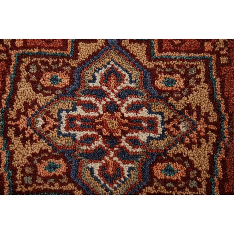 Orange Heriz Serapi Oriental Foyer Rug Handmade Wool Carpet - 2'0" x 3'0"