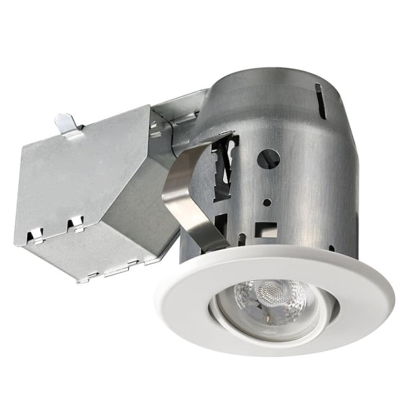 Globe Electric 90679 1 Light Recessed Lighting Kit Includes Trim, Housing / Can, Patented Clip System and Electrical Box - White