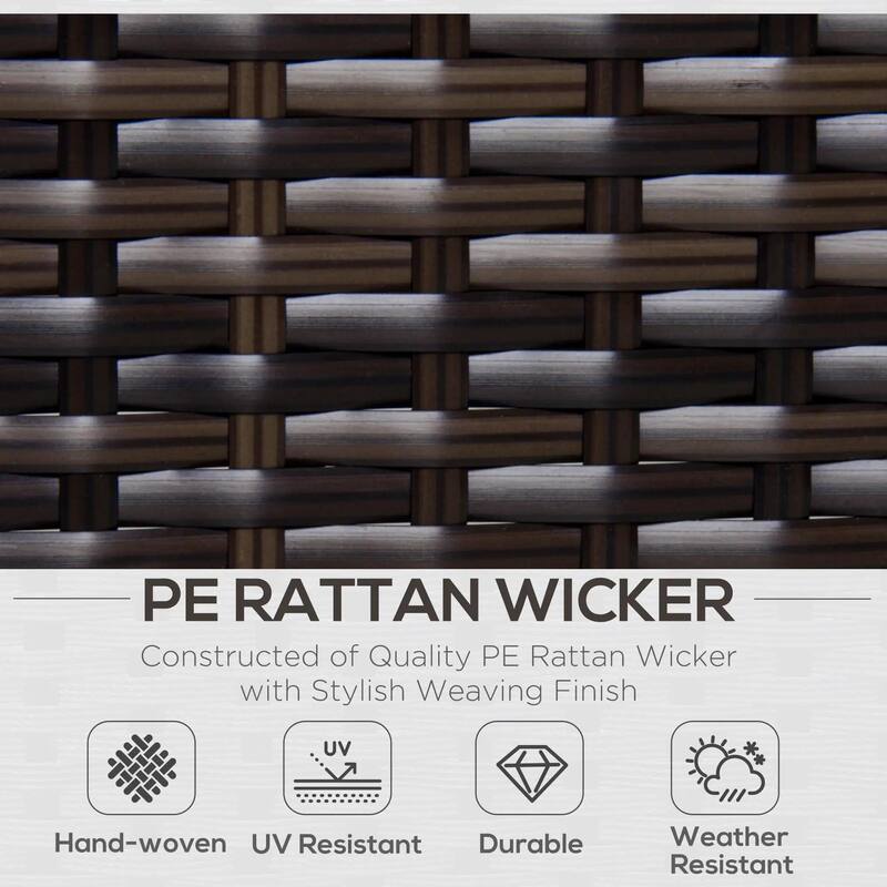 6PCS Weatherproof PE Rattan Patio Set, Sectional Storage Ottoman