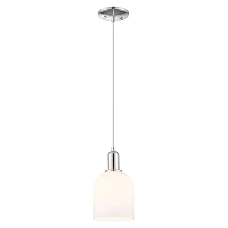 Innovations Lighting Endless Possibilities Arcadia - Bella - 1 Light 6" Cord Hung Mini Pendant - Polished Nickel/White