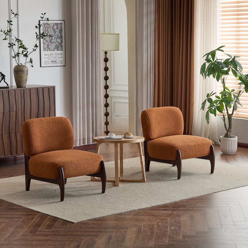 Modern Boucle Lounge Chairs (Set of 2)