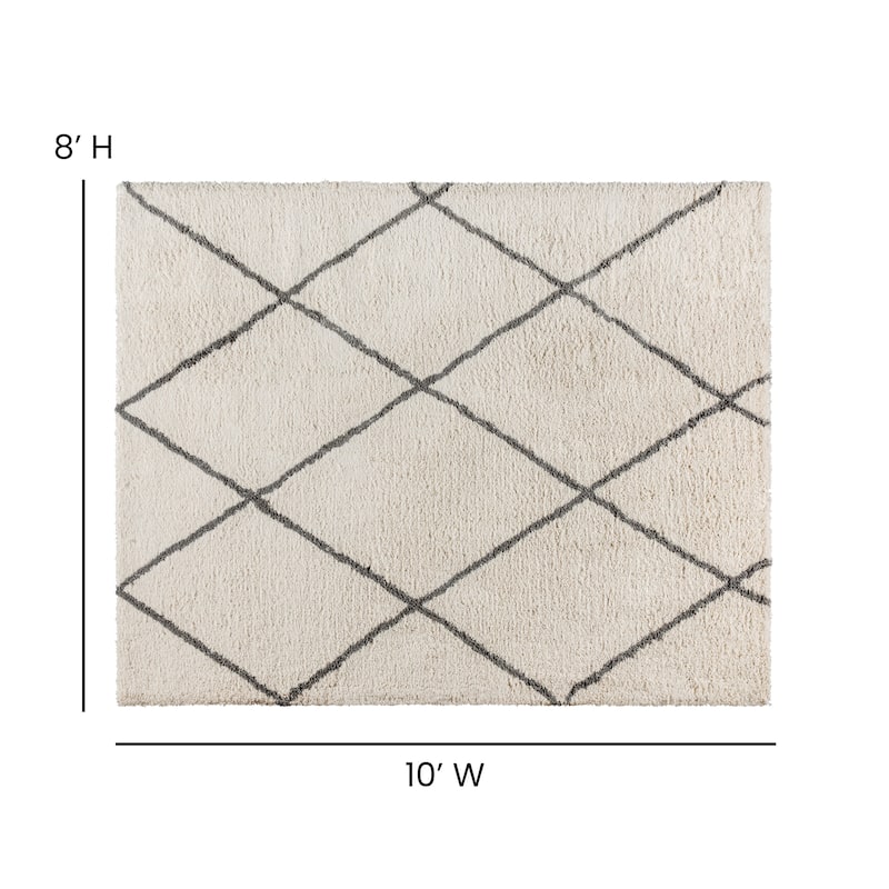 Shag Style Diamond Trellis Area Rug