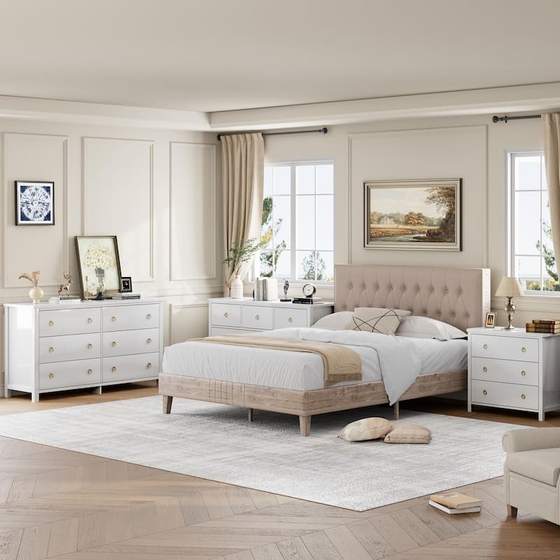 6 Dresser for Bedroom, Drawer Dresser with Storage Freestanding, Wooden Closet Storage Chest for Living Room