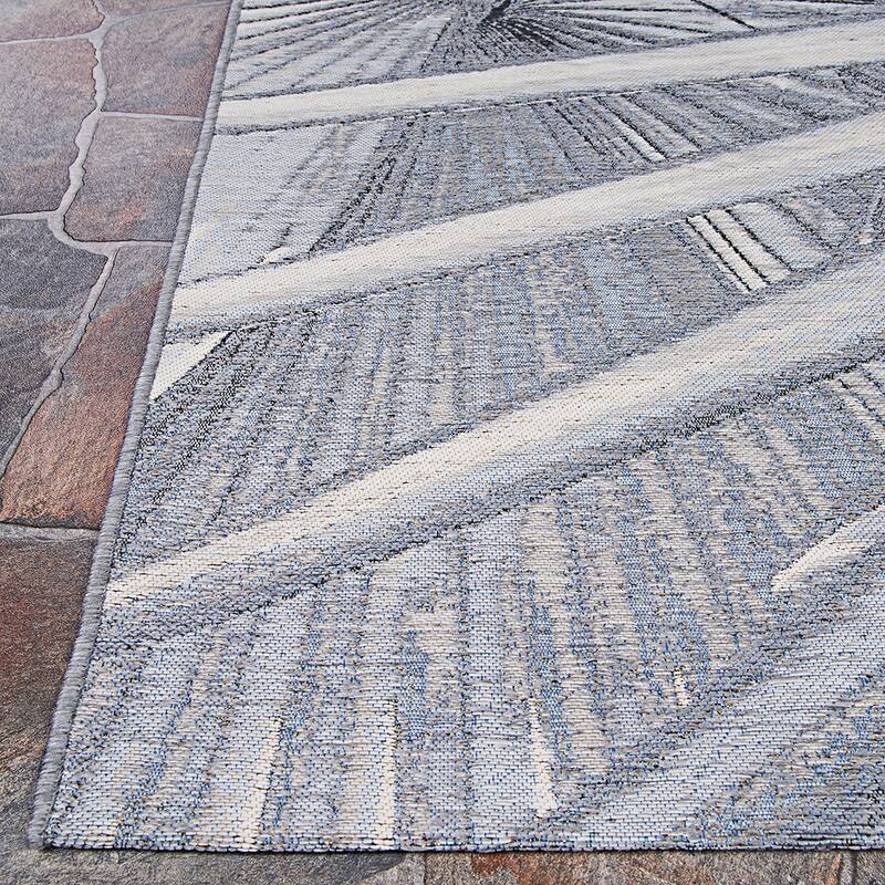 Gelato Desert Palm Gray Indoor/ Outdoor Area Rug