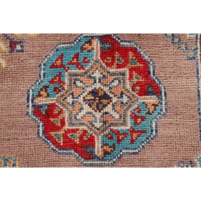 Traditional Beige Kazak Accent Rug Hand-Knotted Wool Carpet - 2'8" x 4'3"