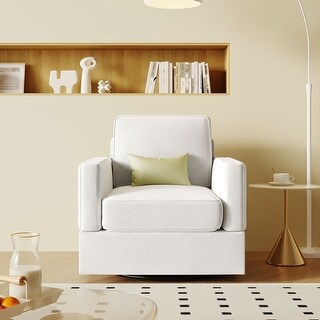 Swivel Accent Chairs Removable Cushion Accent Sofa, White - Bed Bath