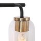 preview thumbnail 5 of 5, Modern Farmhouse Black Gold 3-Light Bathroom Vanity Light Cylinder Glass Wall Sconces - L19.5" x W7.5" x H10"