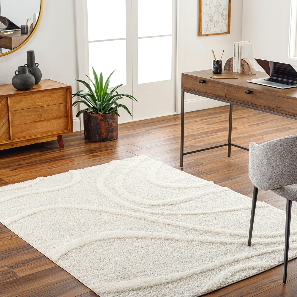 Livabliss Rodos Transitional Swirl Plush Area Rug