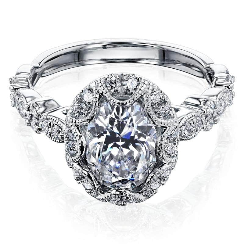 Annello by Kobelli 10K Gold Moissanite The Royal Scallop Oval (HI/VS, HI/I) - 4 - White