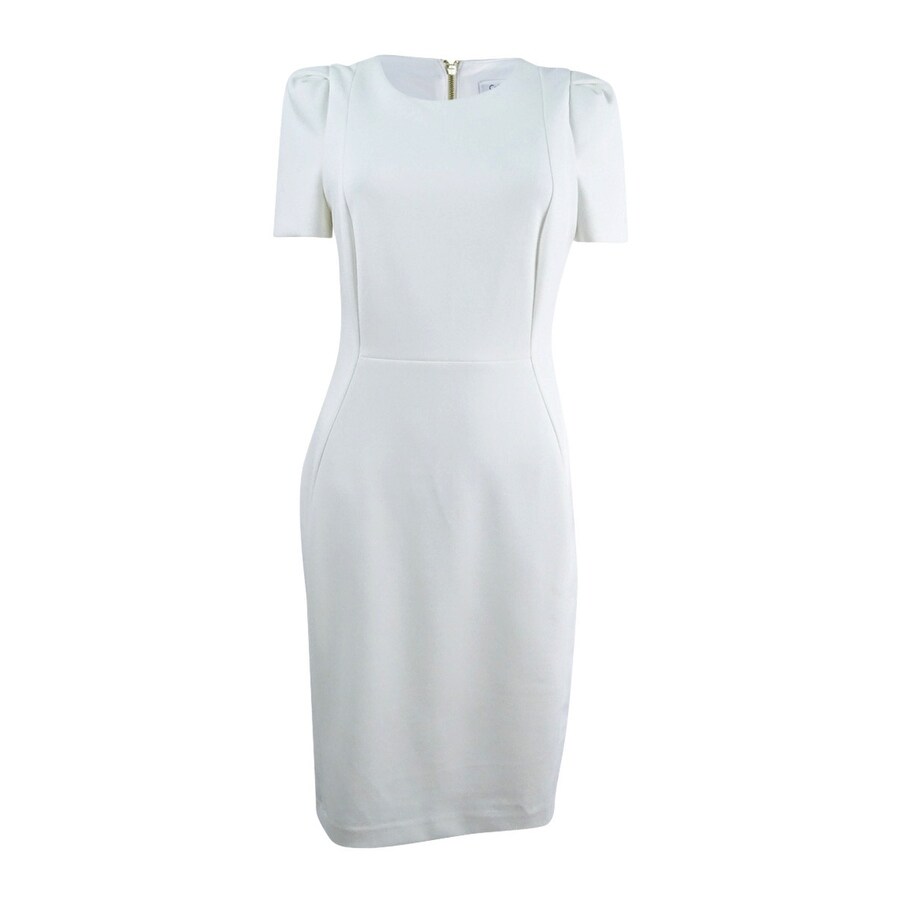 calvin klein embellished puff sleeve dress