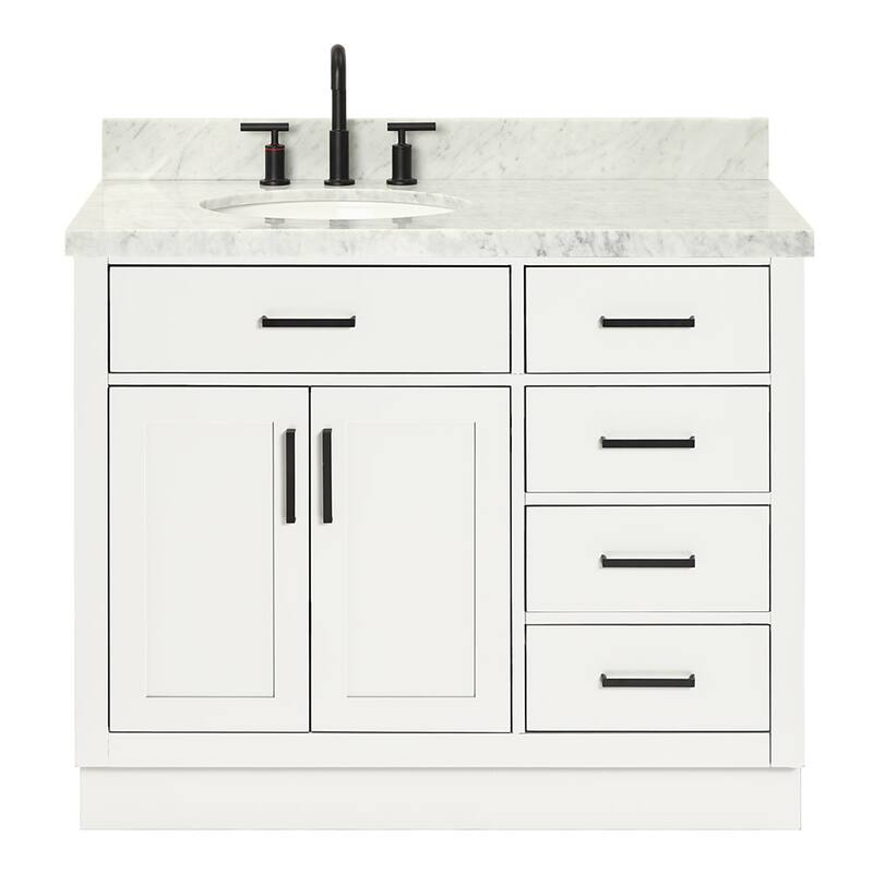 Ariel T043SLCWOVO Hepburn 43" Free Standing Single Basin Vanity Set - White