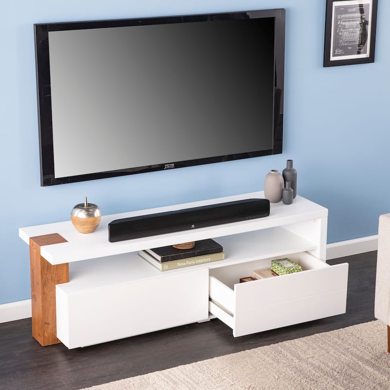 SEI Furniture Hartson Contemporary Media TV Stand w/ Storage for TV's up to 52"