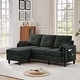 preview thumbnail 50 of 49, 77.36" L Shaped Sectional Sofa with Side Storage Pocket and Reversible Ottoman