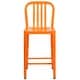 preview thumbnail 77 of 116, 2 Pack 24'' High Metal Indoor-Outdoor Counter Height Stool w/ Vertical Slat Back
