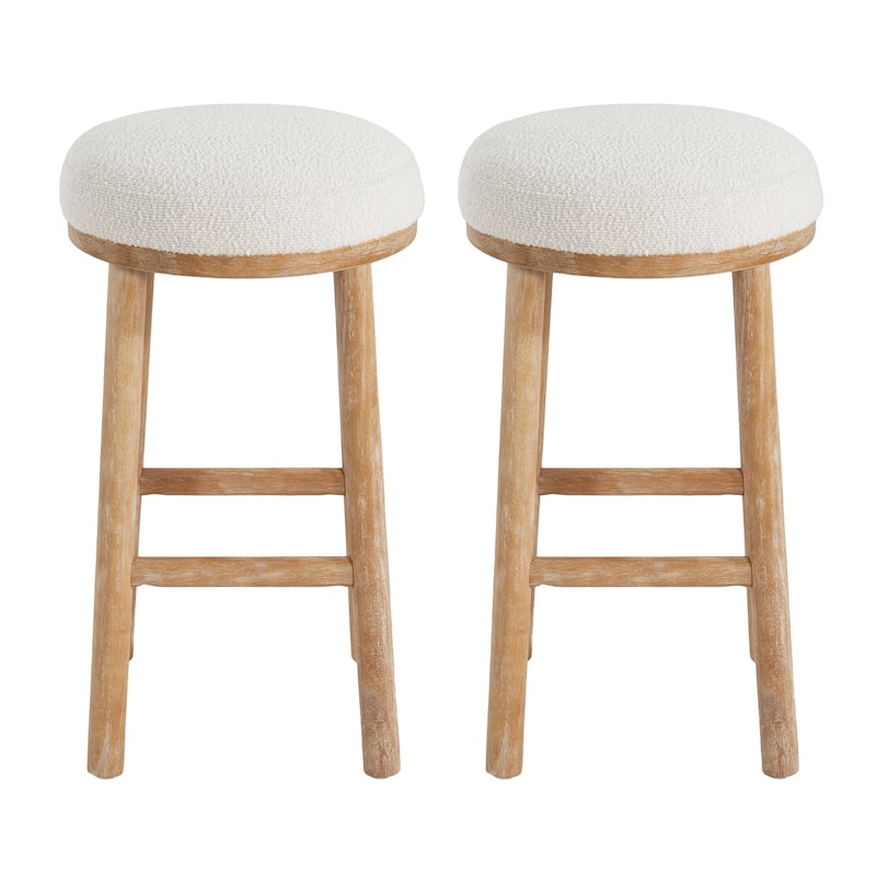 Christopher Knight Home - Riven Natural Rubberwood 27.36" Bar Stool Set