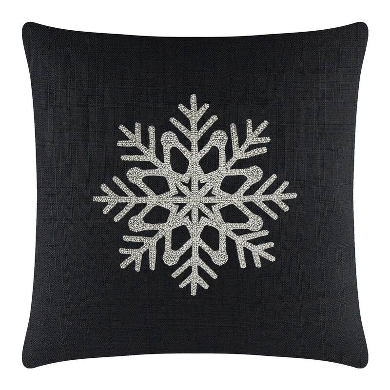 Sparkles Home Rhinestone Snowflake Pillow - Ebony - 20 x 20