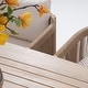 preview thumbnail 11 of 12, Outdoor Dining Set 7-Piece Acacia Wood Patio Rope-Woven Arm Chair and Dining Table with Umbrella Hole