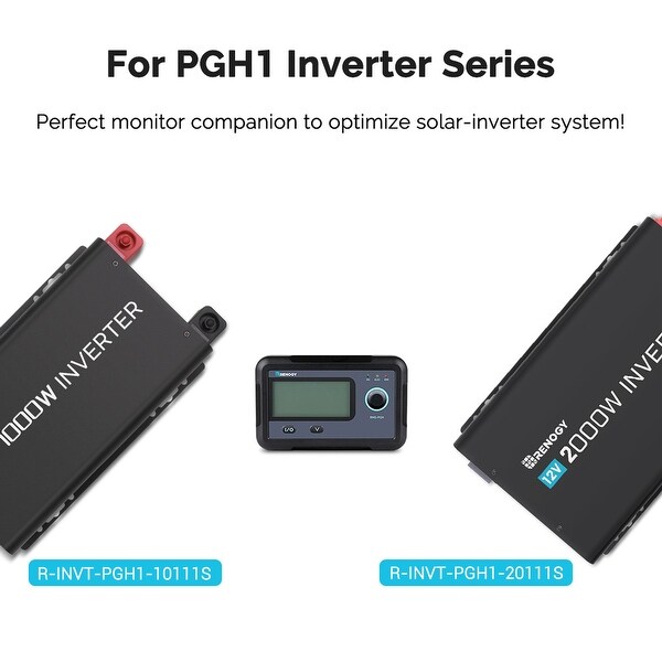 Renogy Inverter Monitor High Precision Remote Meter Smart Inverter Control Display Compatible with PGH Series 