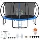 preview thumbnail 11 of 15, Outdoor Trampoline with Net Ladder and Curved Poles for Kids & Adults