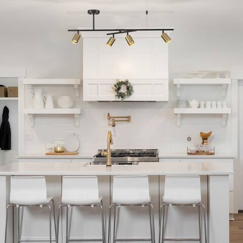 West Matte Black and Matte Brass 4-Light Track Lighting - one size