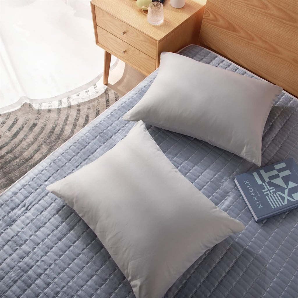 KASENTEX Soft Silky Zipper Cooling Pillow Case - Set of 2 Breathable Pillowcases for Hair and Skin