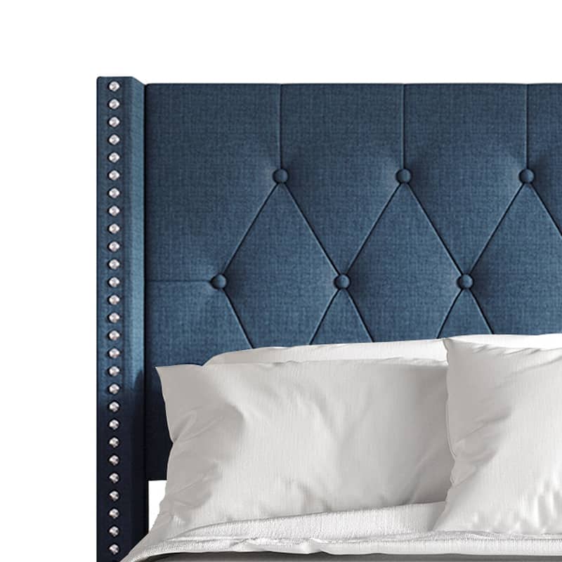 CraftPorch Glam Button Tufted Wingback Upholstered Bed