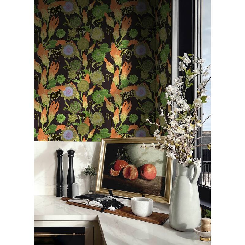 Rachel Antonoff Black Artichoke Peel Stick Wallpaper