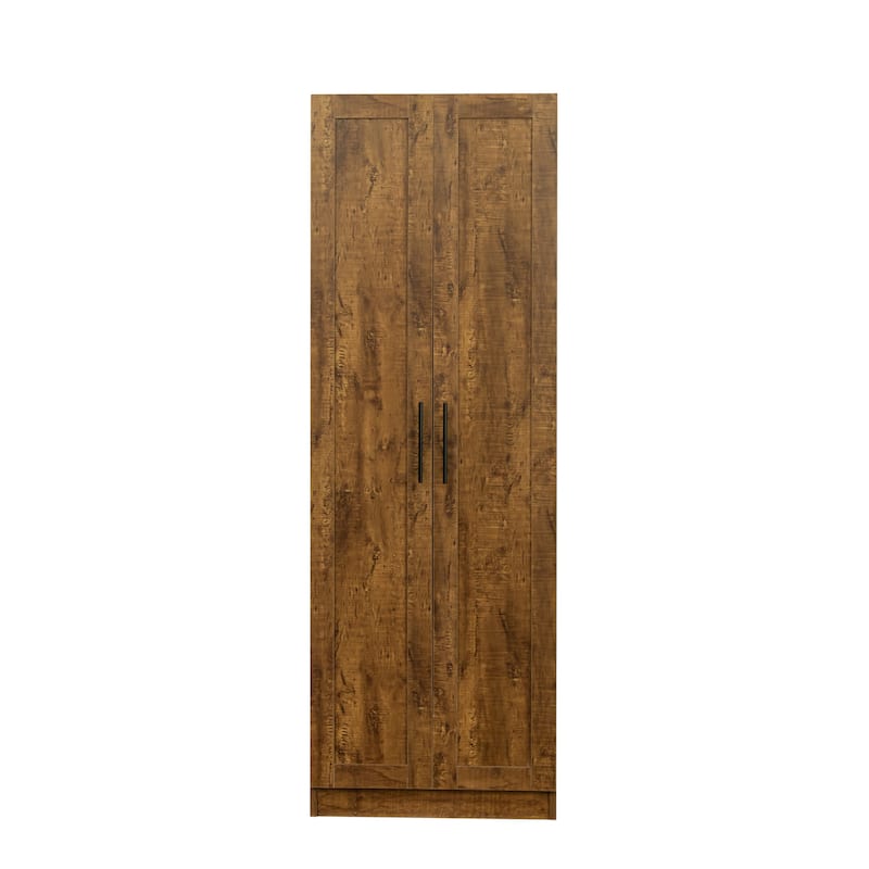 High wardrobe and kitchen cabinet with 2 doors and 3 partitions to separate 4 storage spaces