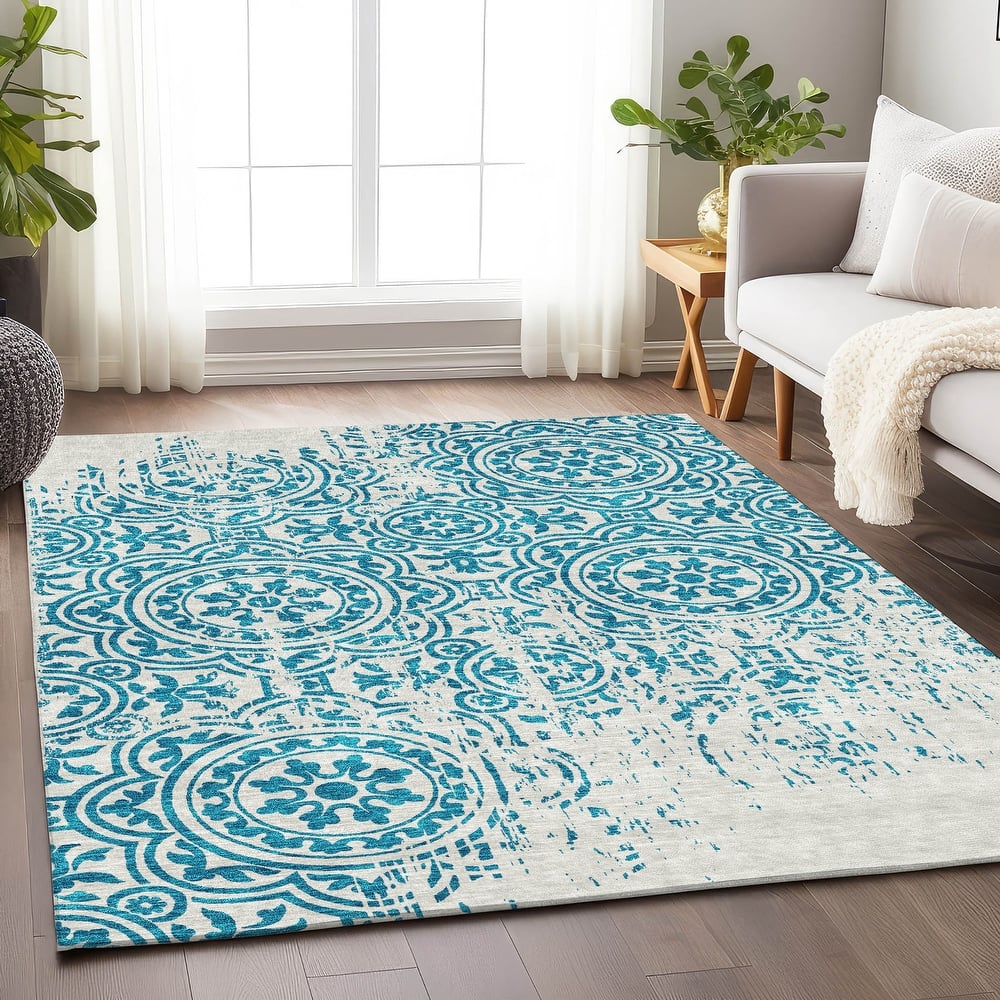 Premium Washable Super Soft Vanishing Medallion Mayfield Rug