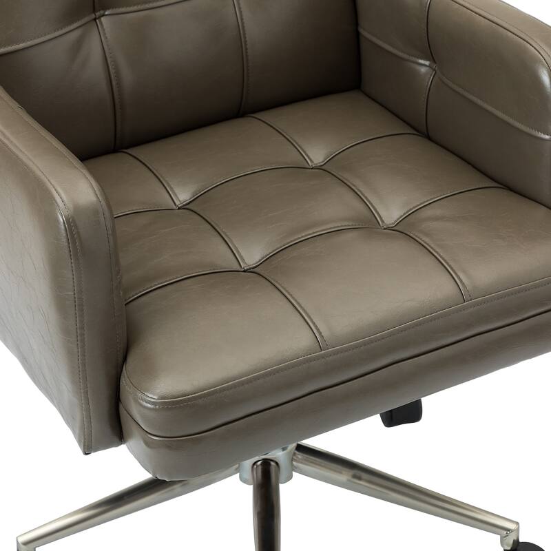 Lorenz Modern Vegan Leather Height-adjustable Office Chair with 5 Wheels by HULALA HOME