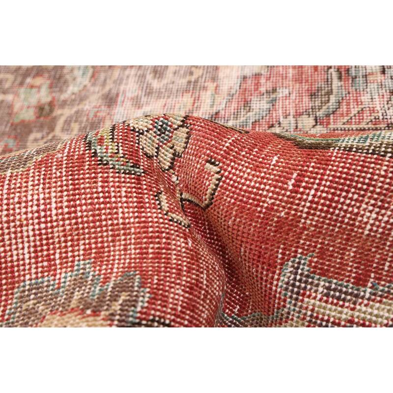 ECARPETGALLERY Hand-knotted Antalya Vintage Red Wool Rug - 7'1 x 10'1