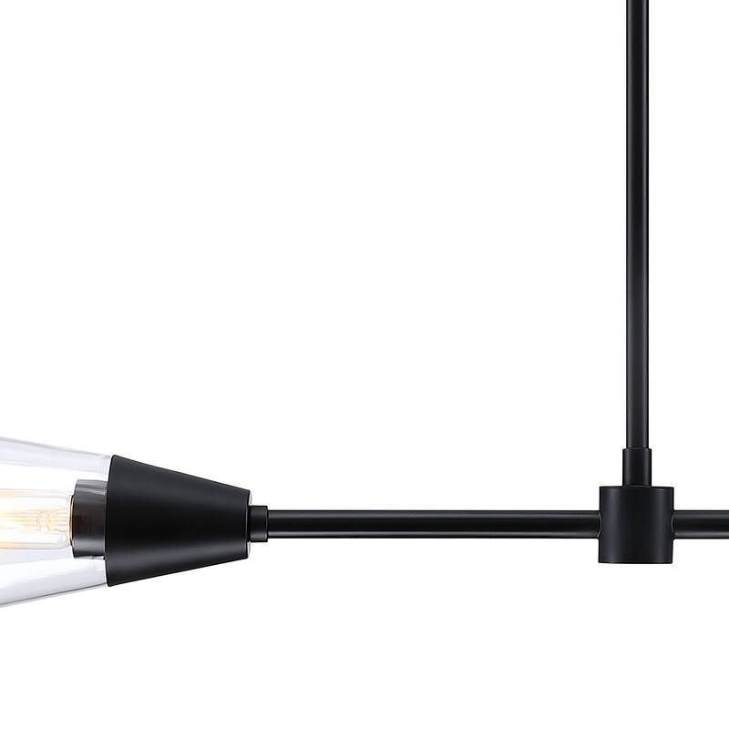 Norro 36 in. 2-Light Matte Black Modern Island Pendant Light