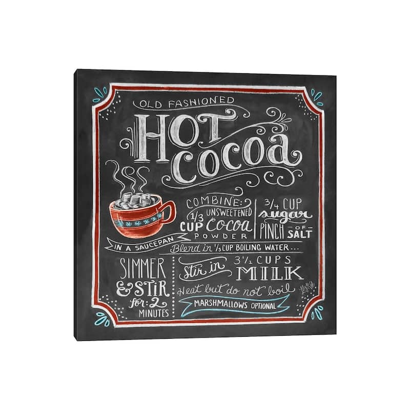 iCanvas "Hot Cocoa Recipe" by Lily & Val Canvas Print