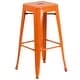 preview thumbnail 8 of 31, 30'' Round Metal Indoor-Outdoor Bar Table Set with 2 Square Seat Backless Stools - 30"W x 30"D x 41"H