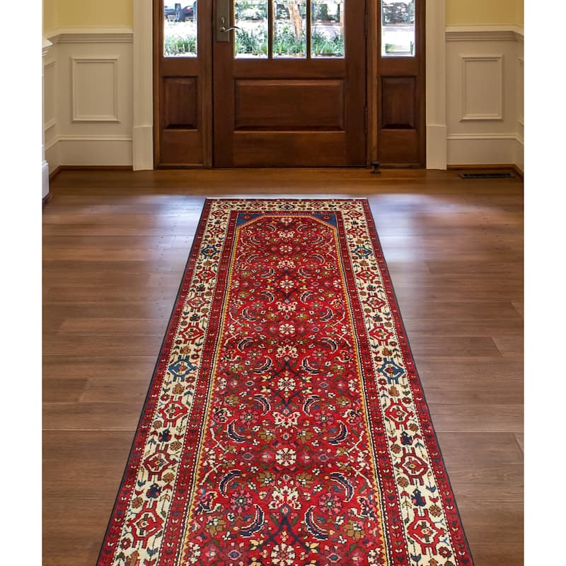 Fine Vintage Distressed Subbooh Red/Beige Runner - 3'4" x 9'2"