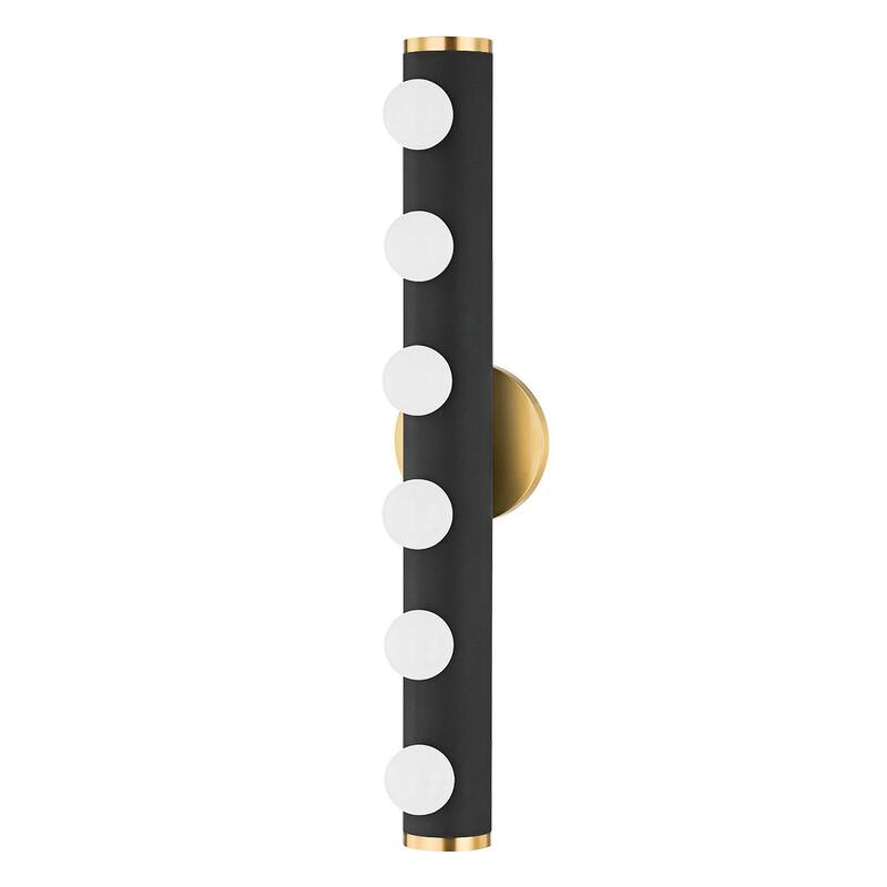 Mitzi By Hudson Valley Penny 6 Light Bath Bracket Aged Brass - black