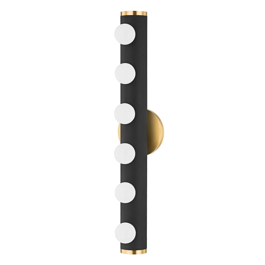 Mitzi By Hudson Valley Penny 6 Light Bath Bracket Aged Brass - black