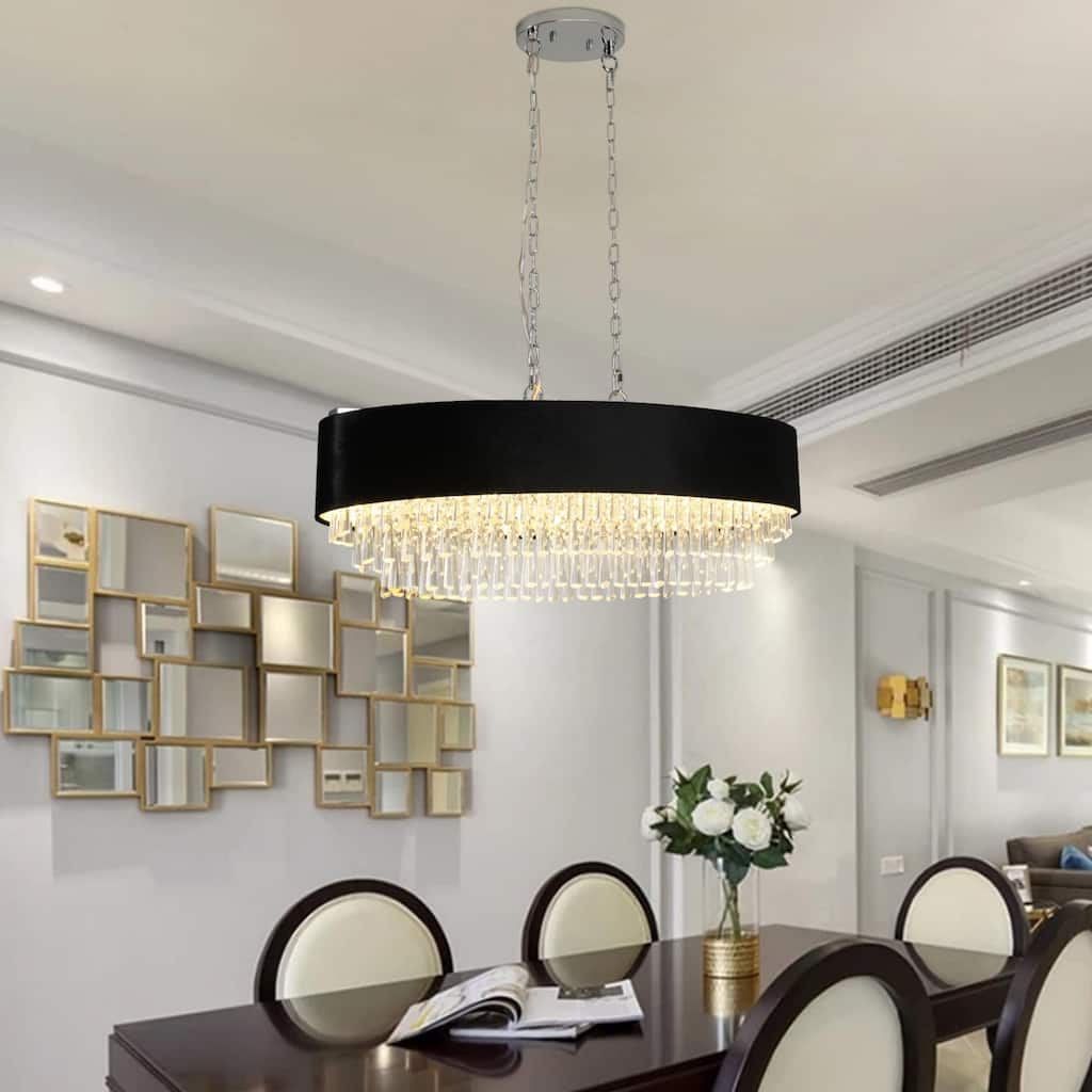 Modern 8-Light Crystal Chandelier for Dining Room