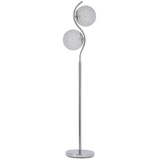 Winter Contemporary Clear/Silver Finish Metal Floor Lamp - 13"W x 11"D x 60"H