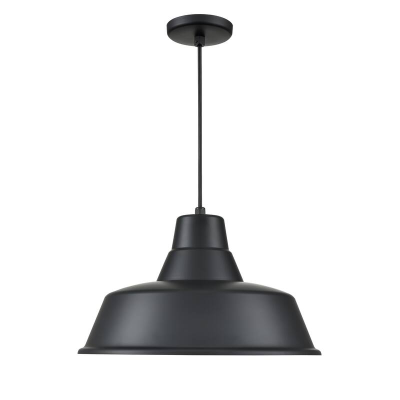 R Series 1-Light Cord Hung Classic Warehouse Satin Black - Satin Black - 17
