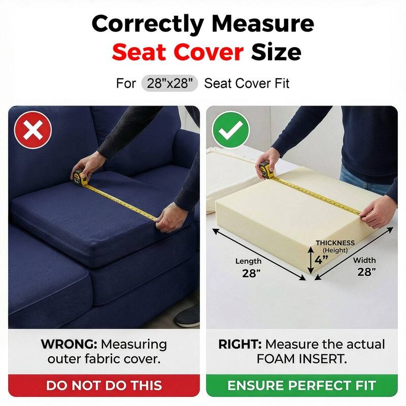 FINCATI 28" × 28" Outdoor Cushion Cover, Sofa Cushion Replacement Slipcover, Patio Seat Cover 28 Inches (COVER ONLY!)