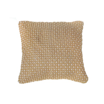 Microfibre Handloom Cushion Ochre 18 X 18 - Set of 2